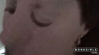 Brunette MILF Amateur Blowjob with Massive Cumshot