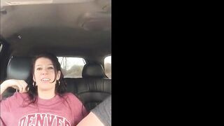 Amateur Brunette Fingers Herself in Public