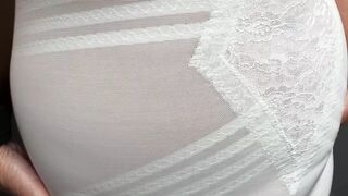 Mrs Mature Feet getting dressed in her Rago Girdle and RHT Stockings