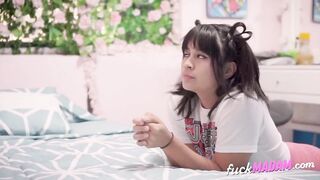 Big Cock Fills Her Mouth and Pussy