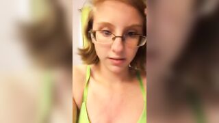 Nerdy Blonde Shows Off Her Small Assets