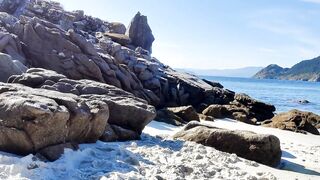 NAKED LATINA TEEN MASTURBATING ON A TROPICAL BEACH