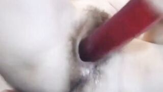 Hairy Amateur Girl Plays with Anal Hole on Webcam