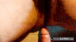 Amateur Creampie with a Hairy Granny