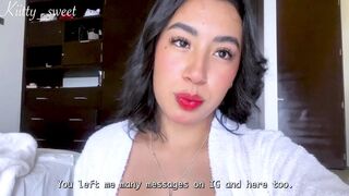 Kitty is having a double squirt with her perfect masturbation