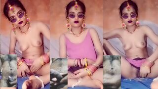 Desi cute aunty video call sex chat fingerings on video call