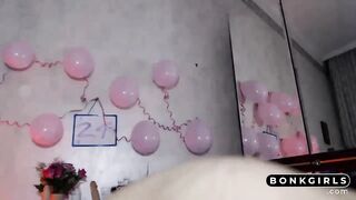 Birthday Spanks - Nipple Clamps on Arab Webcam Girl