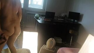 Sexy woman with hairy dancing naked. Woman with hairy, big, big ass. Amateur milf massages herself with a vibrator