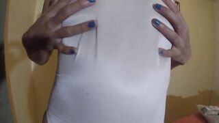 Satin-Clad Latina Teen's Solo Webcam Show