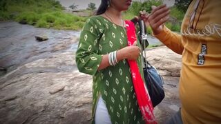 College girl came to roam with your boyfriend - told the family to go to college - Outdoor Forest Village Bhabhi Sex Full Night.