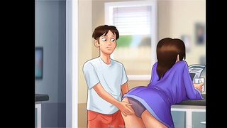 Stepmom with panties caught off guard - summertime saga