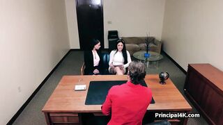 Big Latina boobies and pussies for the principals hard dick