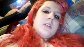 Redhead Plays with Dildo - Big Tits Amateur Webcam Solo