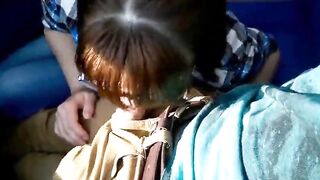 Amateur Public Blowjob in a Train Carriage