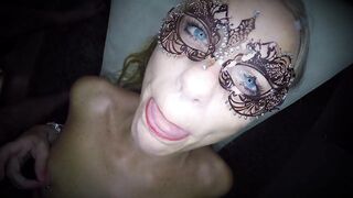 Blonde Dutch Slut Covered in Cum from Big Cock