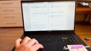 Redhead Teen with Big Tits Gives POV Blowjob to Make Guy Cum