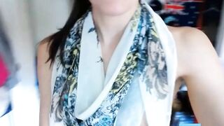 Hairy babe flaunts her pussy in an up-close webcam show.