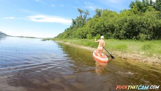 Naked Blonde Babe's Bdsm Solo On A Sap Board