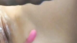 Wet Pantyhose Masturbation With Dildo