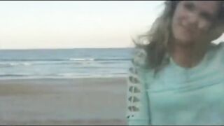 Cheating Girl Takes Facial from Lover at the Beach - Amateur POV