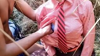Native Indian took the schoolgirl to the jungle and squeezed her breasts and fucked her