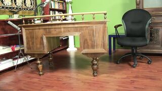 Mature enjoys shameless masturbation in office