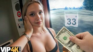 HUNT4K. Blonde babe sucked a cock in the TRAIN STATION WC!