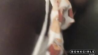 Ebony Creampied by White Cock