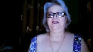 Old Russian Teacher Shows Off Her Big Breasts on Webcam