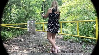 Naughty Blonde Squirts Outside with her Sex Toy!