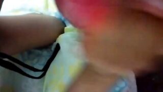 Blonde Amateur Gives a Thick Cock a Slobbery Treat