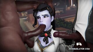 Multiple Cocks Dominate Widowmaker’s Holes in This 3D Parody Creampie Ride