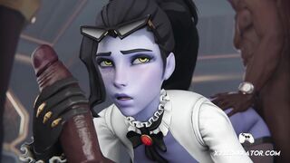 Multiple Cocks Dominate Widowmaker’s Holes in This 3D Parody Creampie Ride