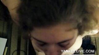 Amateur Blowjob With a Big Mouthful of Cum
