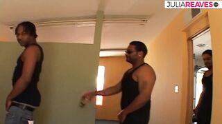 Bitch gets ass drilled by a massive black cock after sucking many cocks