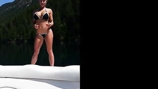 Home-made video of a busty blonde