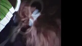 Cuck's Girl Gags on Tow Truck Driver's Cock