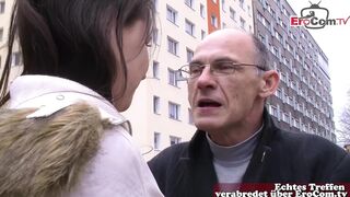 Old German grandpa pick up German teen on the street