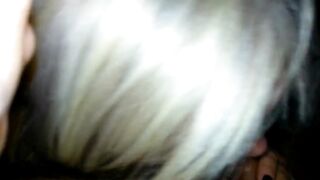 Blindfolded British Blonde MILF Sucks Cock