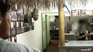 Blonde Big Tits Cougar Wife seduce to Risky Cheating Fuck by Stranger at Public Location