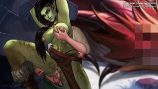 Big Boobs Giant Orc Woman Dirty Outdoor Sex And Pussy Creampie - Cartoon Animated Porn Game - What A Legend! - #25