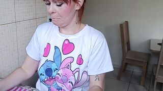 Hot Redhead Gets Fucked in the Kitchen by Her Stepbrother While Washing the Dishes