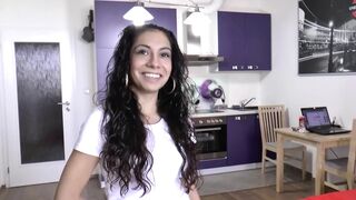 Amateur Curly Teen Gets Creampied and Sucks Good