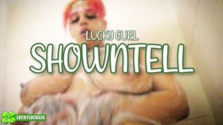 Lucky Gurl Show N Tell - Big Titty Ebony MILF Gets Wet, Spanked and Fucked