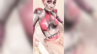 Roxy Wolf Raceway Bath Body Paint Removal & Clit Play