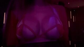 Italian big Tits Milf Artemisia Love Showing her juicy boobs in a micro bikini at the curb