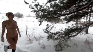 Blonde Russian Girl Naked in the Woods