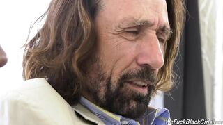 Stepdad convinces his stepson to fuck his new ebony girlfriend Anne Amari together