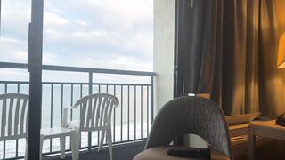 Oceanfront Orgasm! Petite Girl Uses Vibrator on Cam