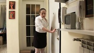 Chunky slut slammed in the ass by a hard cock